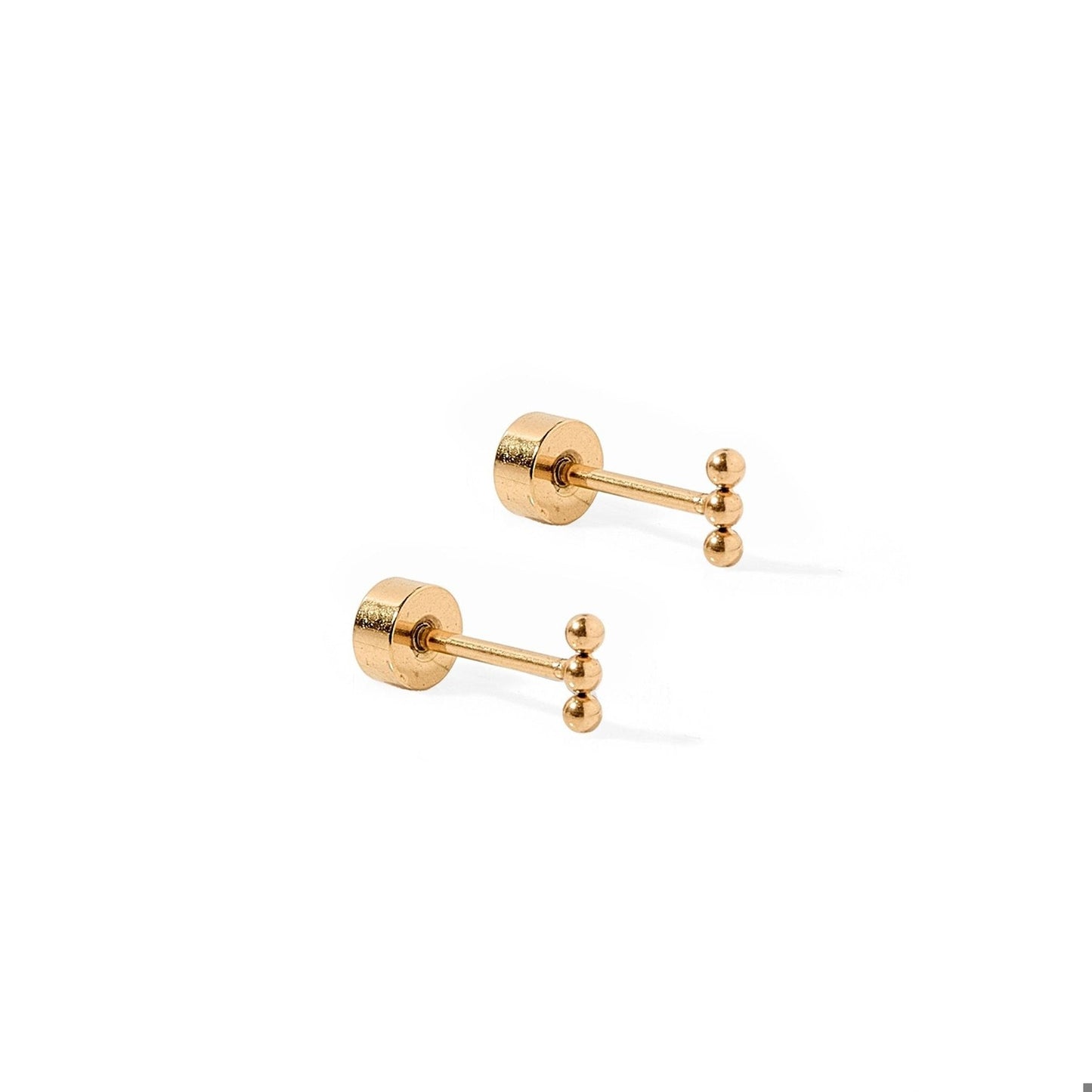 Screwback Stud Earrings - Micro Tally Gold