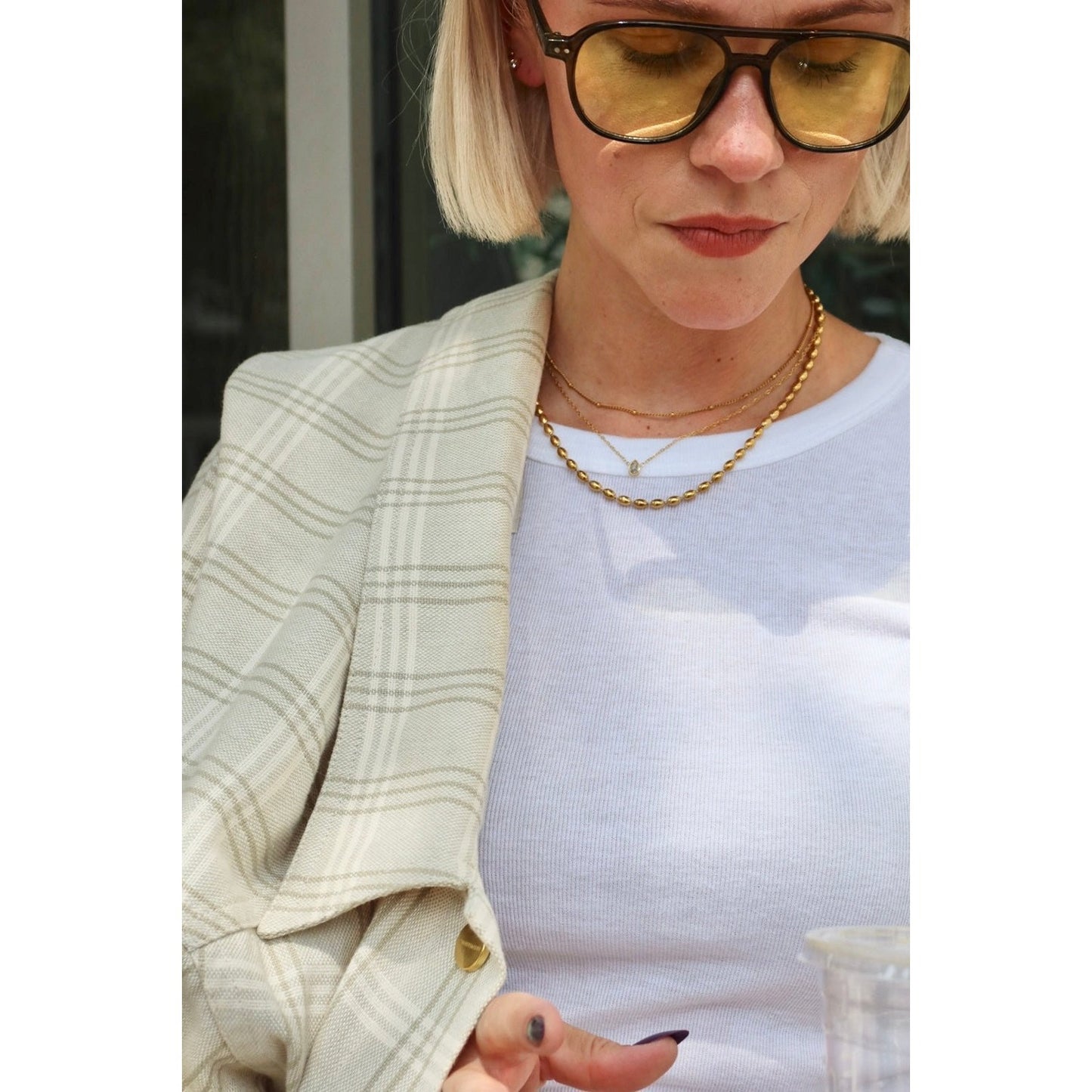 Necklace - Paloma Pear Drop Gold