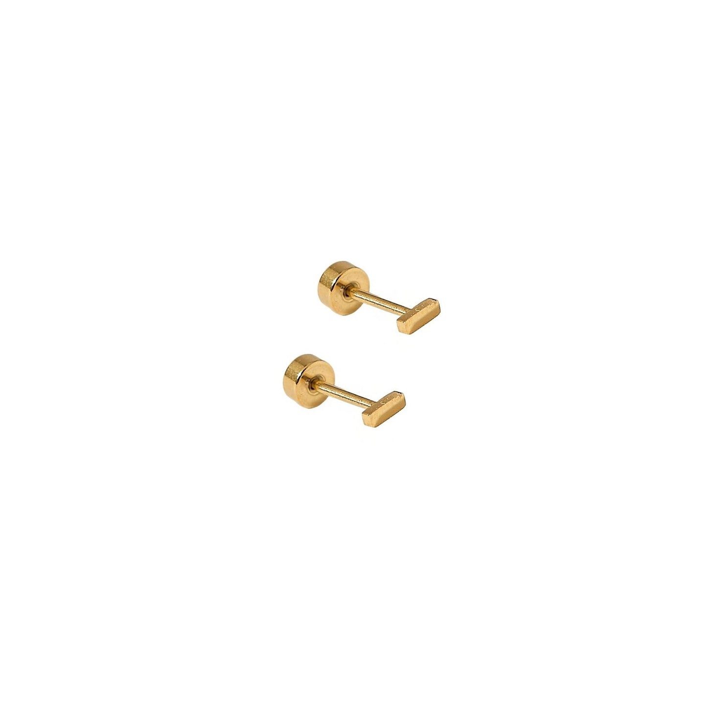 Screwback Stud Earrings - Micro Bar