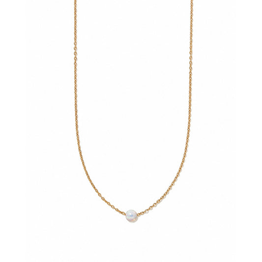 Necklace - April Floating Opal White